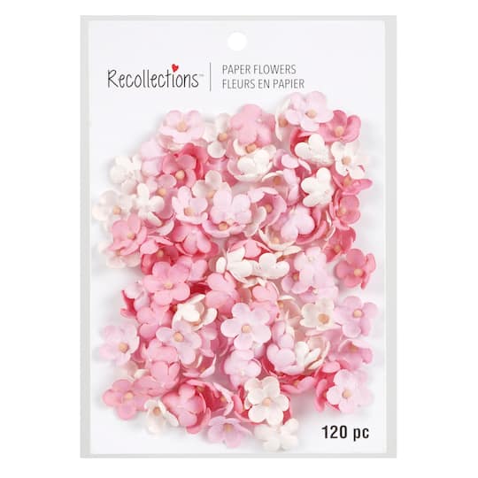 12 Packs: 120 ct. (1,440 total) Pink Paper Flowers by Recollections™
